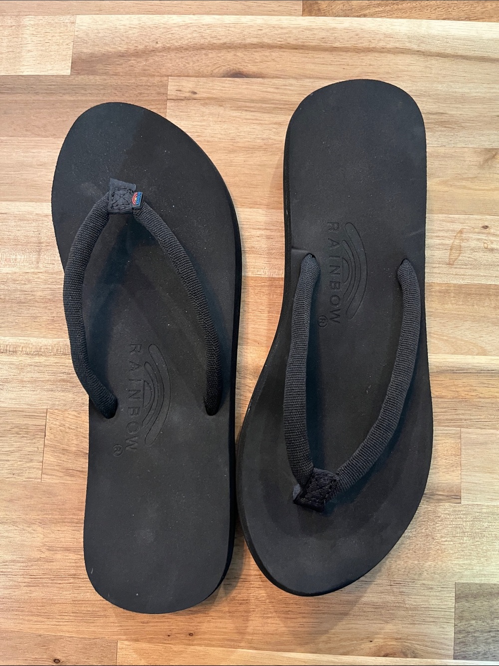 Rainbow Black Low Cloud Flip Flops